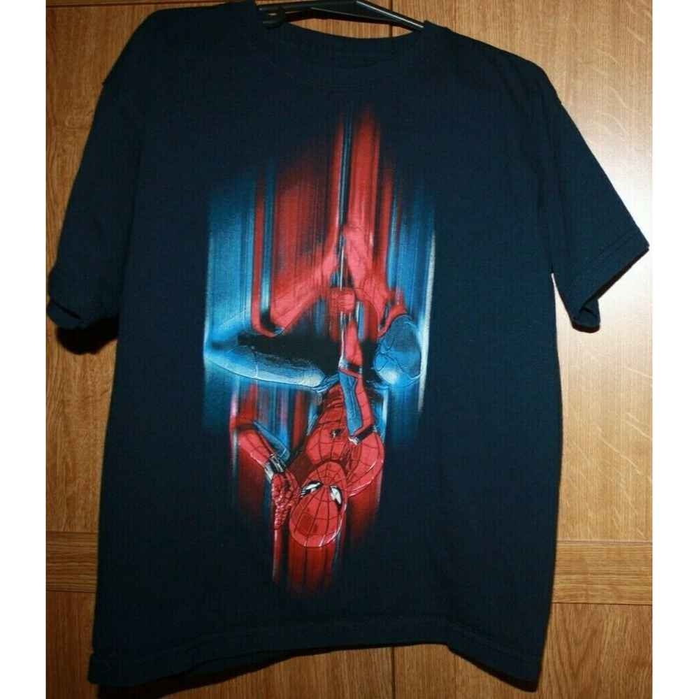 Marvel Boy's Spider-Man T-Shirt Short Sleeve Size Large Blue VGUC